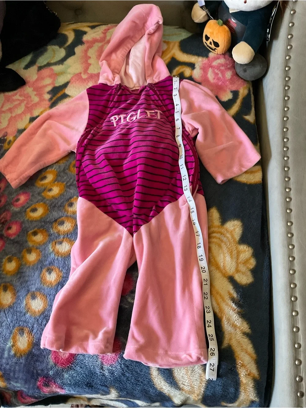 Disney Pink and Magenta Hooded Baby Romper - Picture 7 of 9